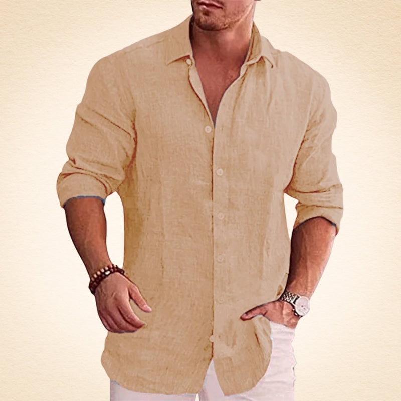Guillermo - Camisa Informal De Manga Larga De Lino