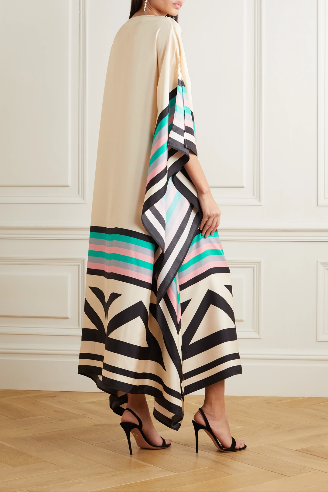 Shraddha - Vestido Patchwork Con Estampado De Rayas