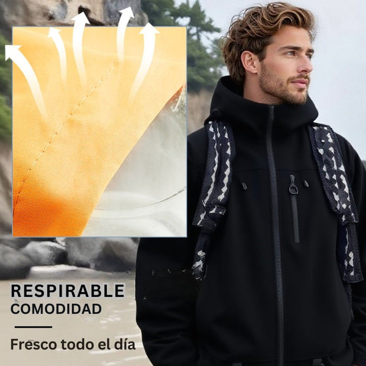 DriftEdge - Impermeable Cremallera Senderismo Chamarra