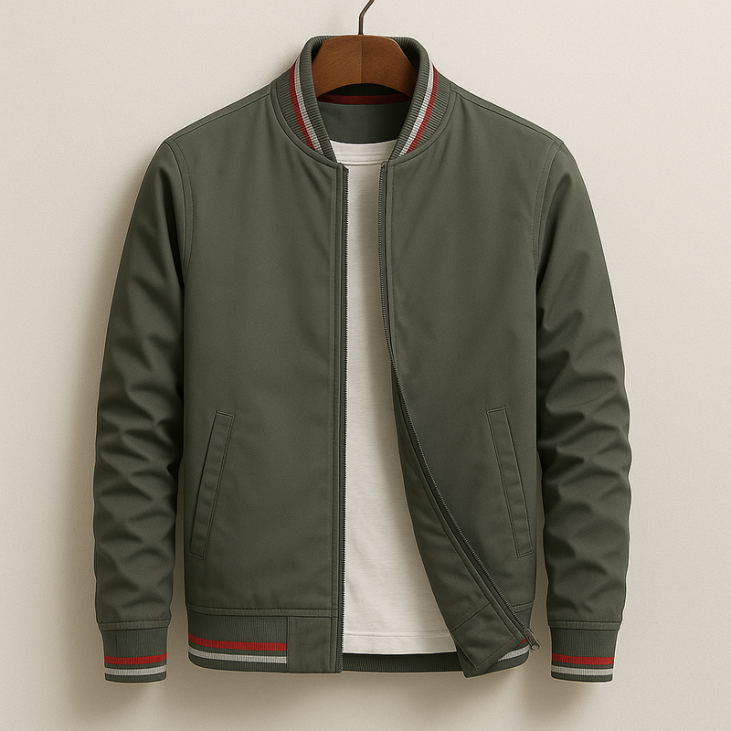 Gleb - Elegante Chaqueta Bomber Con Detalles De Rayas