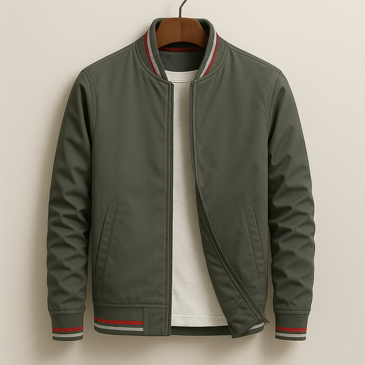 Gleb - Elegante Chaqueta Bomber Con Detalles De Rayas