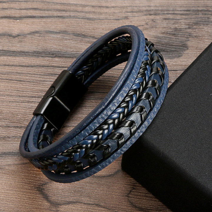 RuneCraft - Pulsera Vikinga Trenzada de Cuero