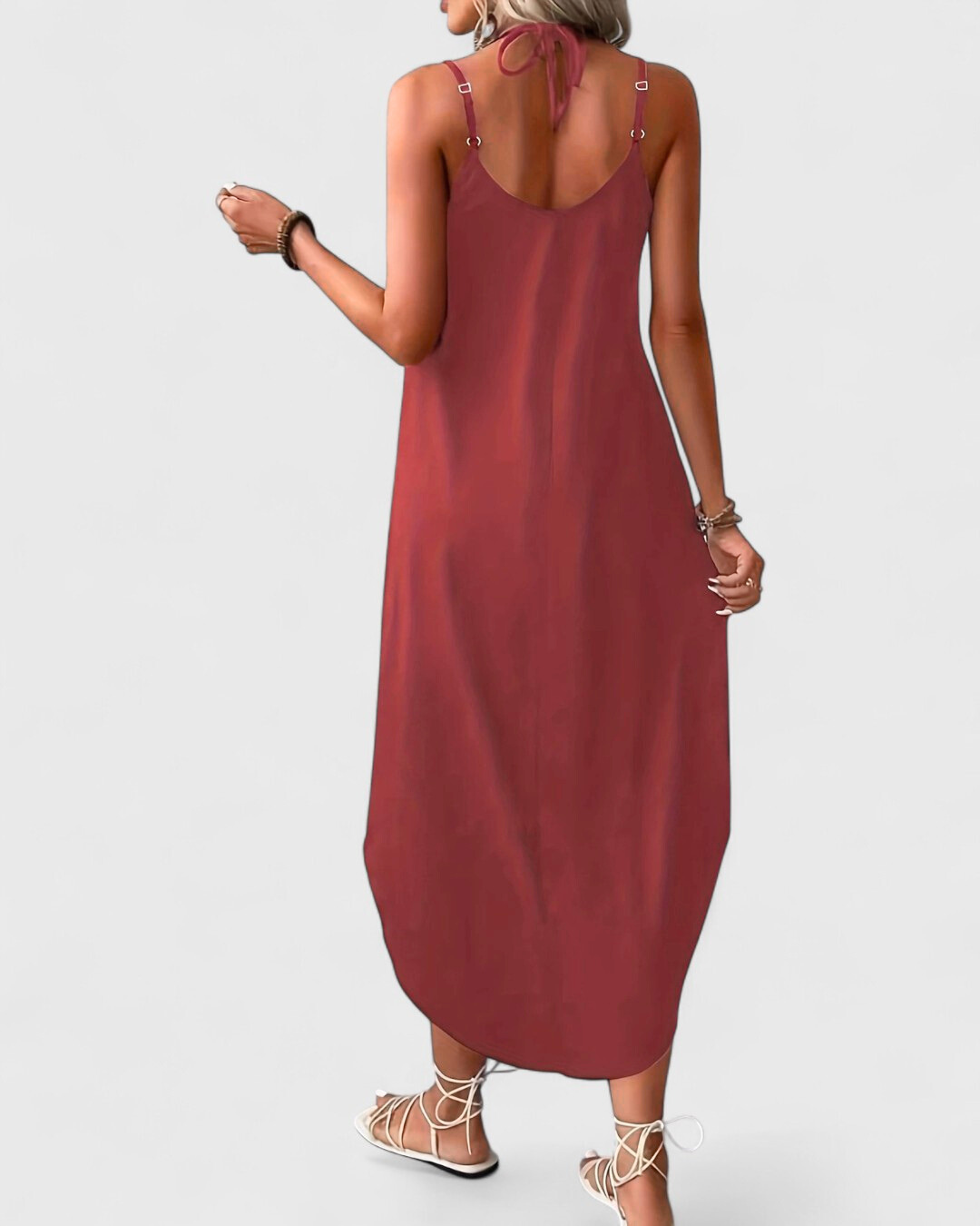 Tracie - Vestido Largo Con Suelto Cuello en V
