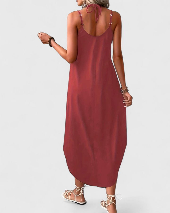 Tracie - Vestido Largo Con Suelto Cuello en V