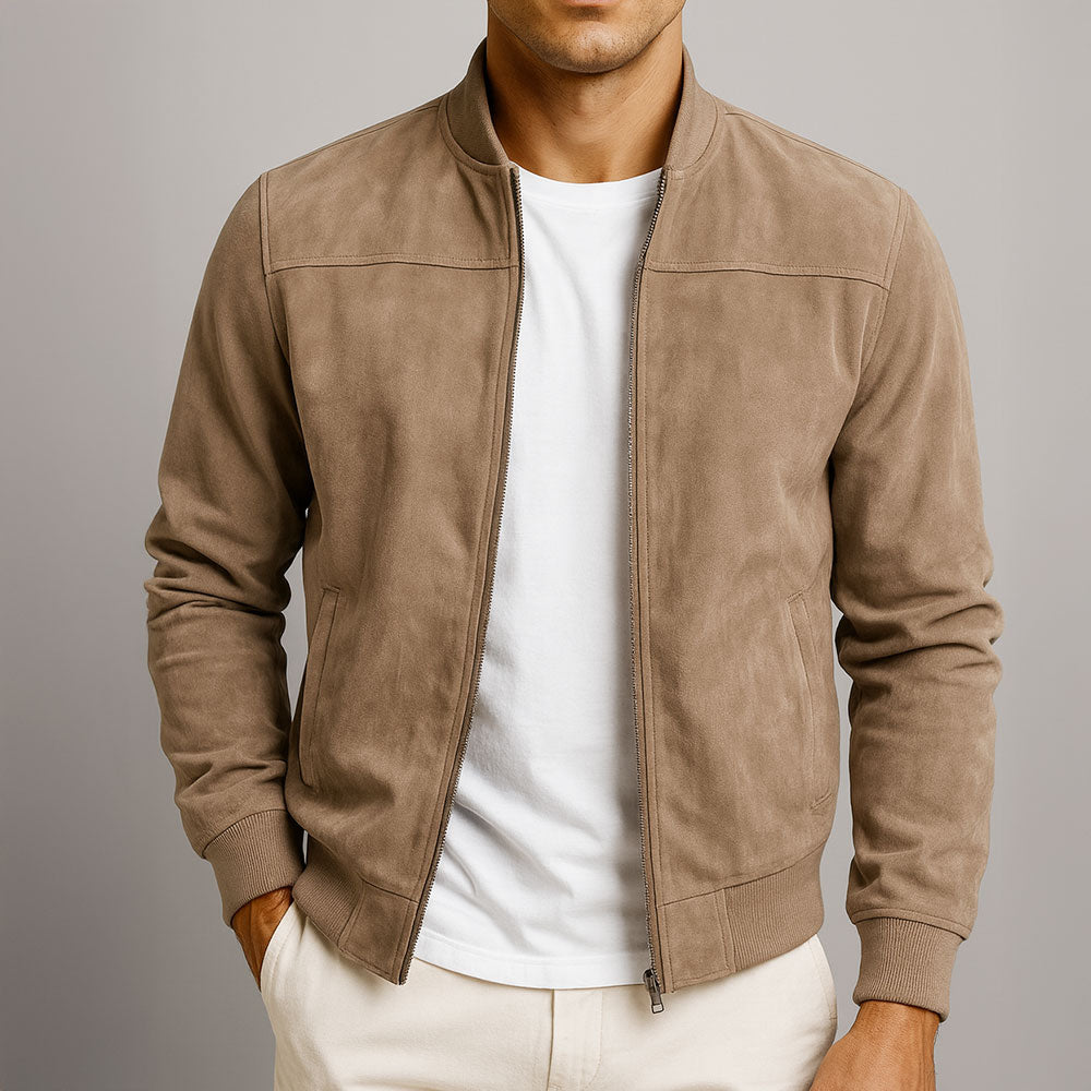 Laamin - Chaqueta Bomber Clásica De Ante