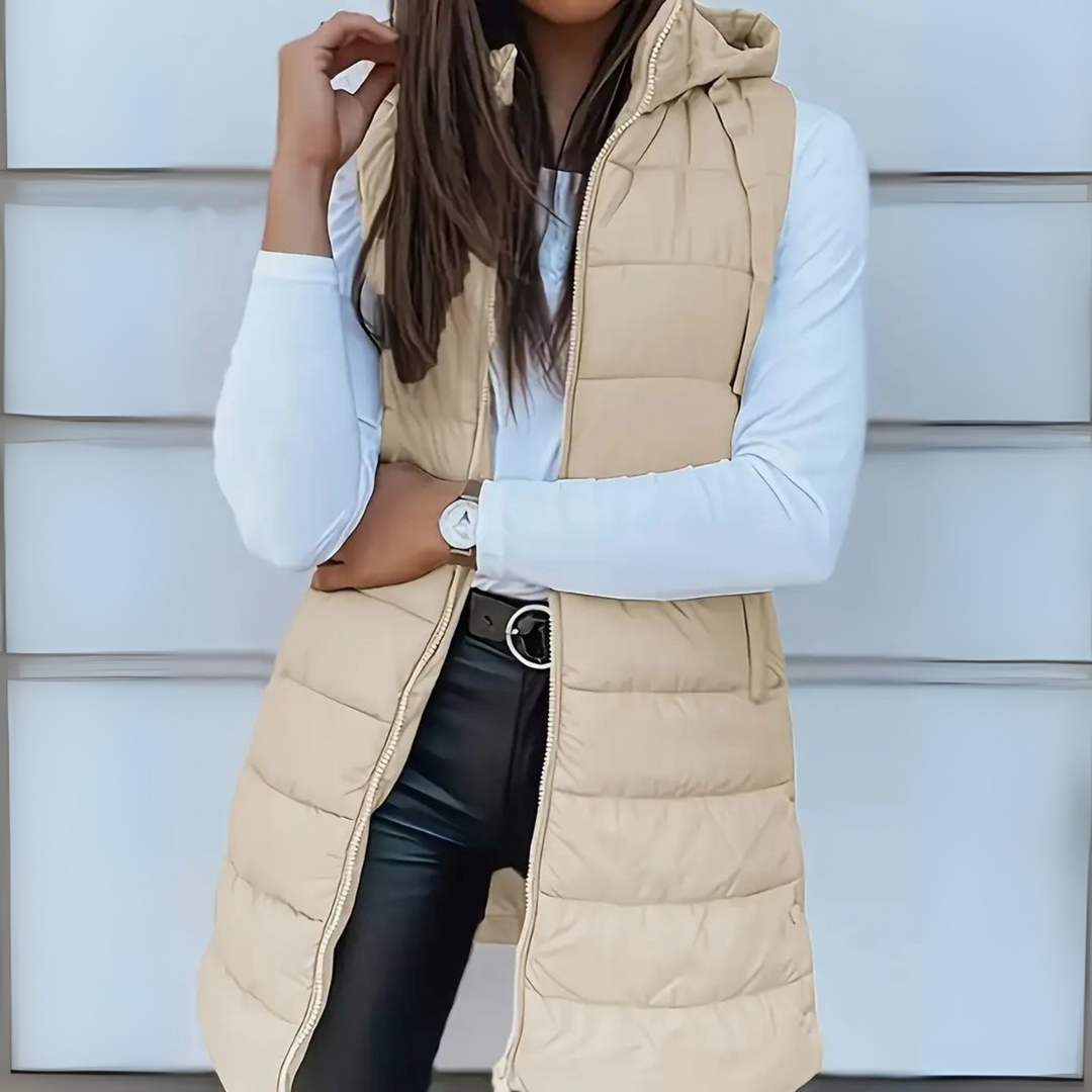 Maurina - Informal Sin Mangas Largo Puffer Chaleco