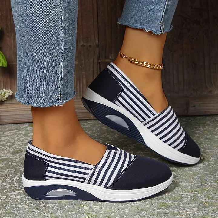 Tasha - Cómodas Zapatillas Ortopédicas Sin Cordones Rayas