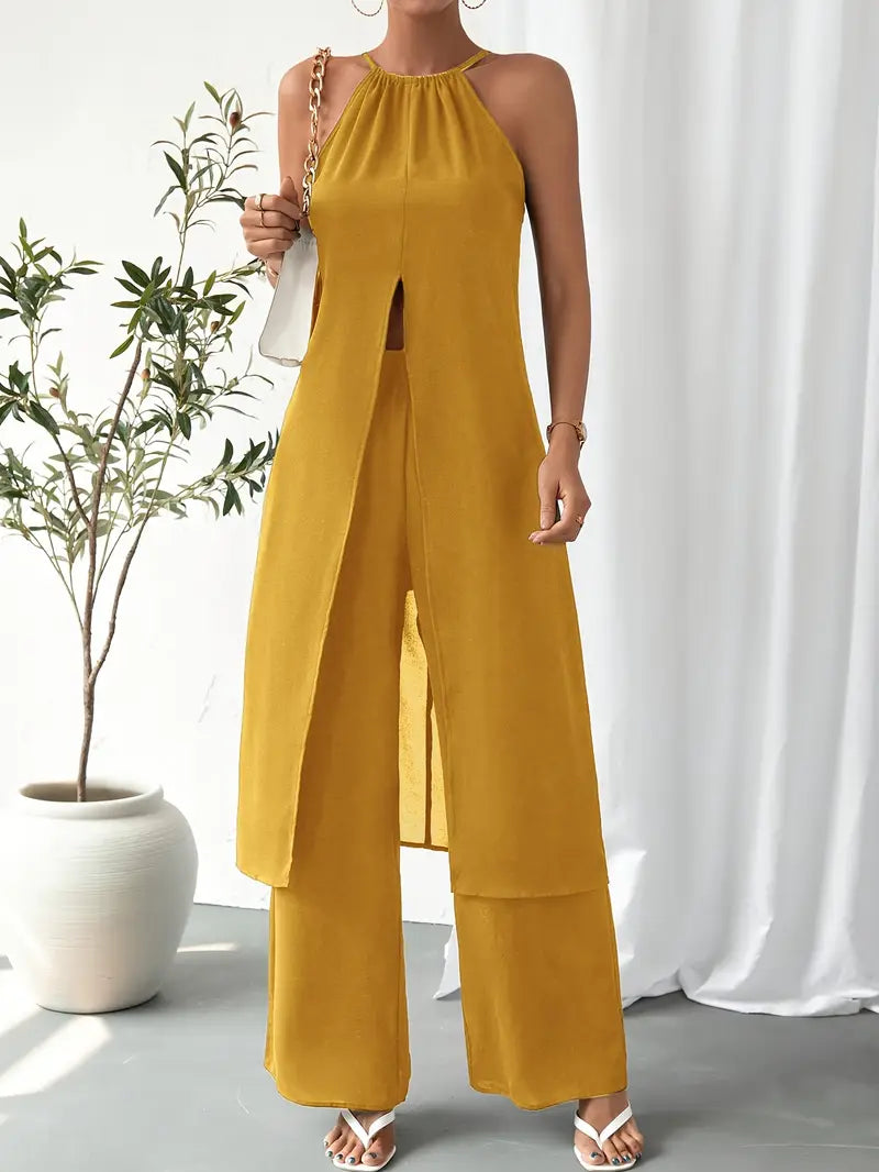 Eirini - Elegante Conjunto De Dos Piezas Sin Mangas