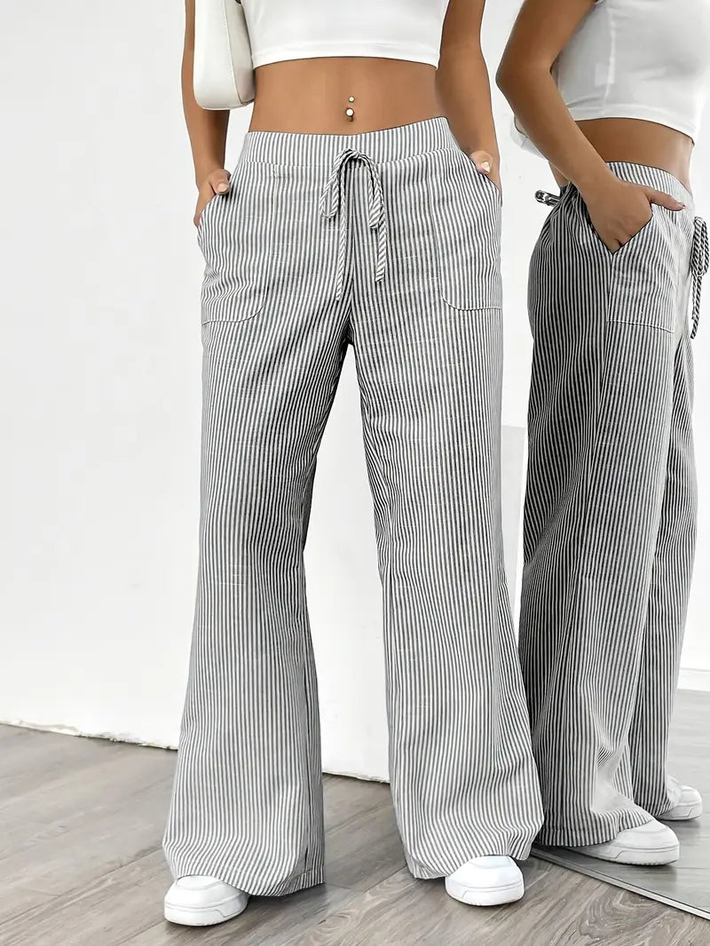 Alina - Pantalón Elegante A Rayas Con Bolsillos
