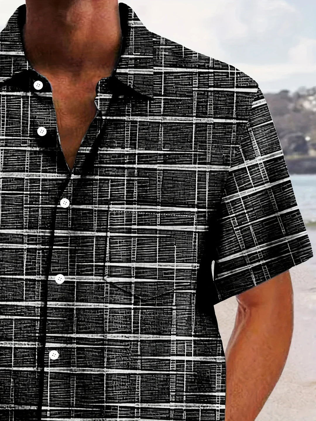 Haroyan - Camisa Elegante Con Estampado De Rayas a Cuadros