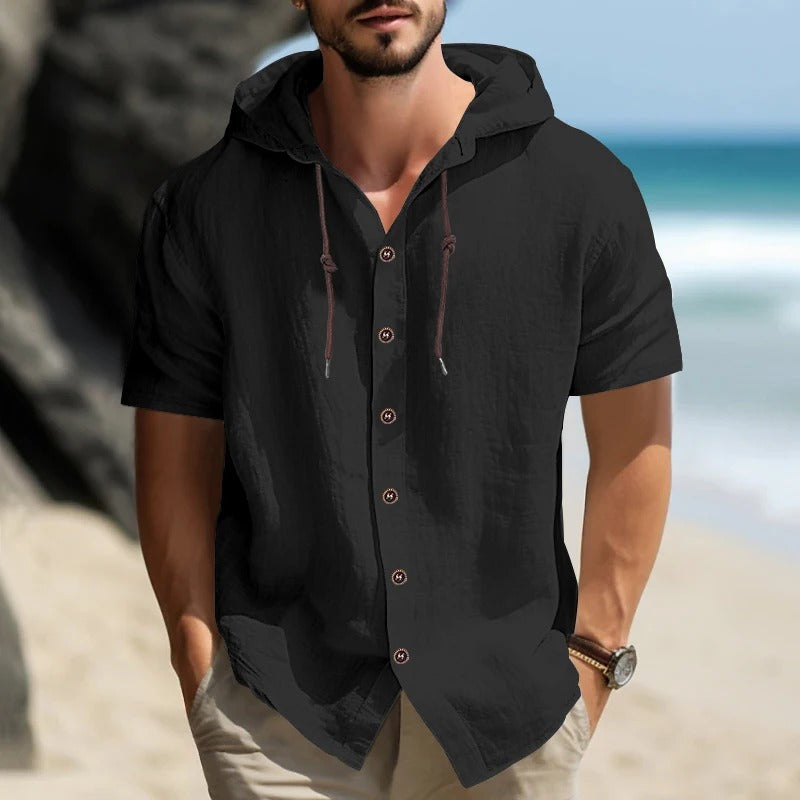 Osvaldo - Cómoda Camiseta Con Capucha Y Manga Corta