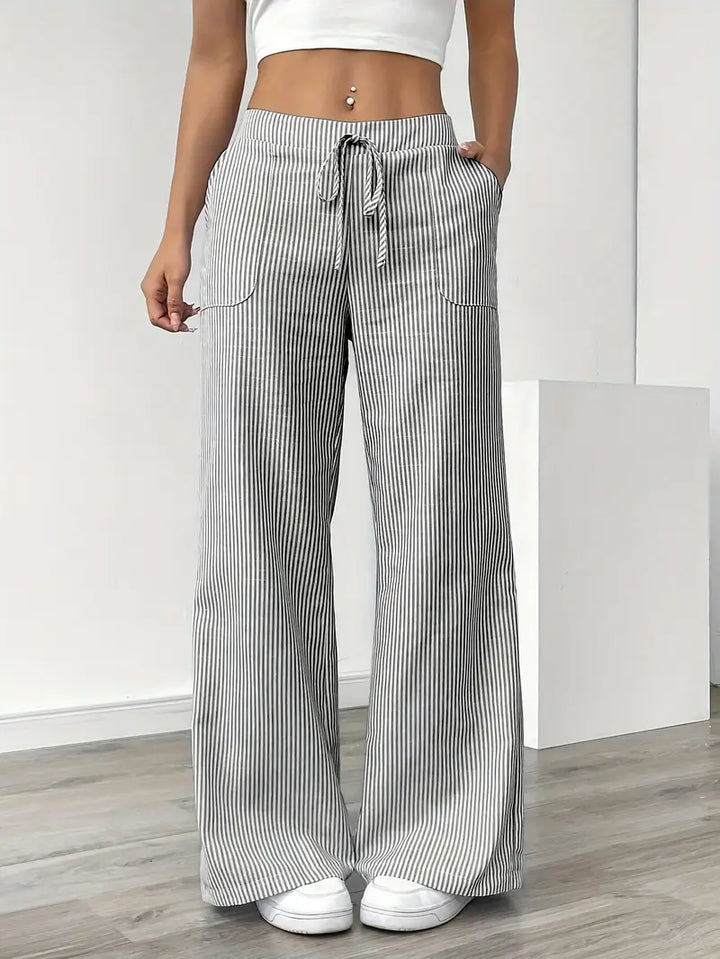 Alina - Pantalón Elegante A Rayas Con Bolsillos