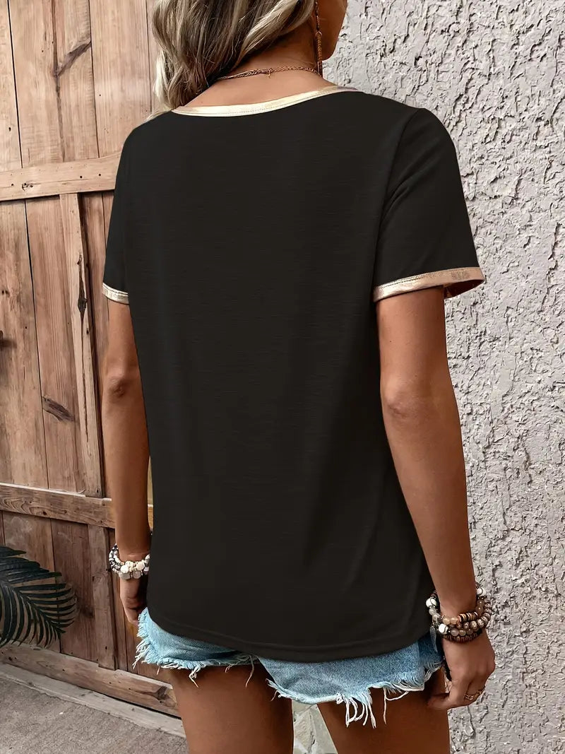 Lamprini - Elegante Camiseta De Manga Corta