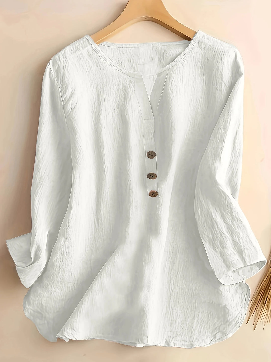 Mykaela - Blusa Informal De Algodón Y Lino