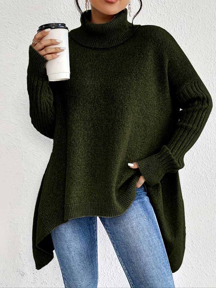Tahlia - Jersey Informal De Manga Larga y Cuello Alto