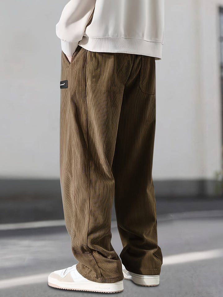Asher - Pantalones Rectos Con Cintura Ajustable Con Cordón