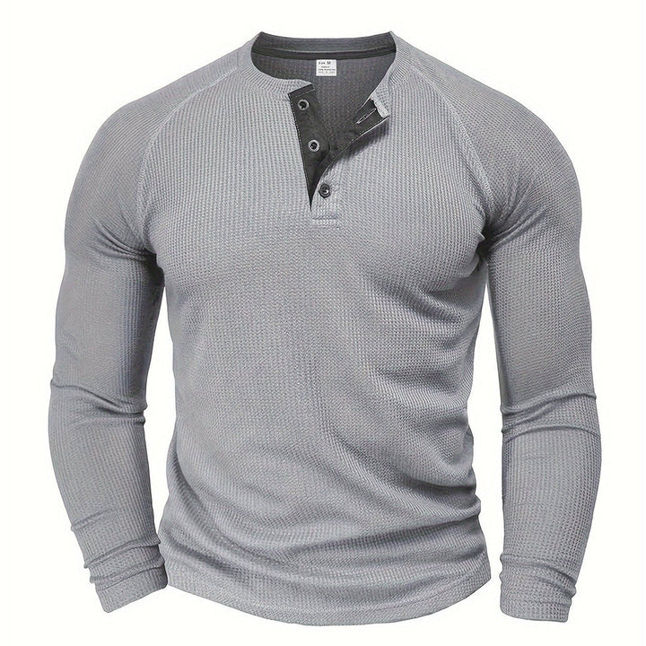 Jarik - Camiseta Henley De Manga Larga Con Textura
