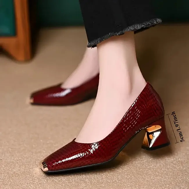 Merja - Zapatos De Salón Con Estampado De Piel De Serpiente Y Tacón Grueso