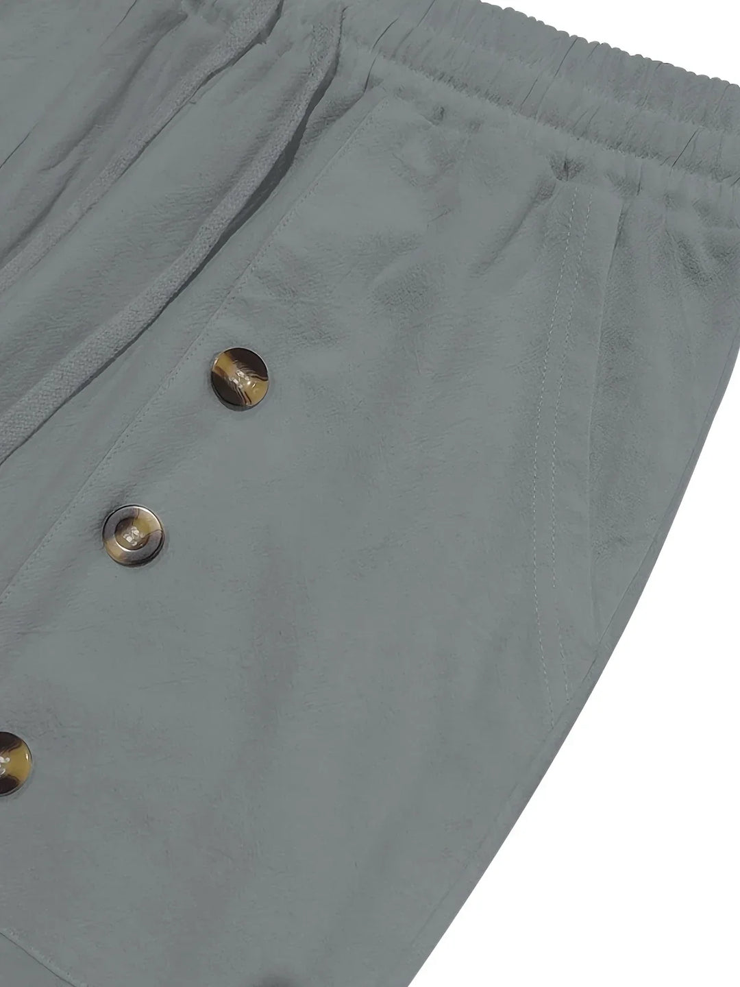 Beslan - Pantalones Elegantes De Pierna Recta Con Botones Dorados