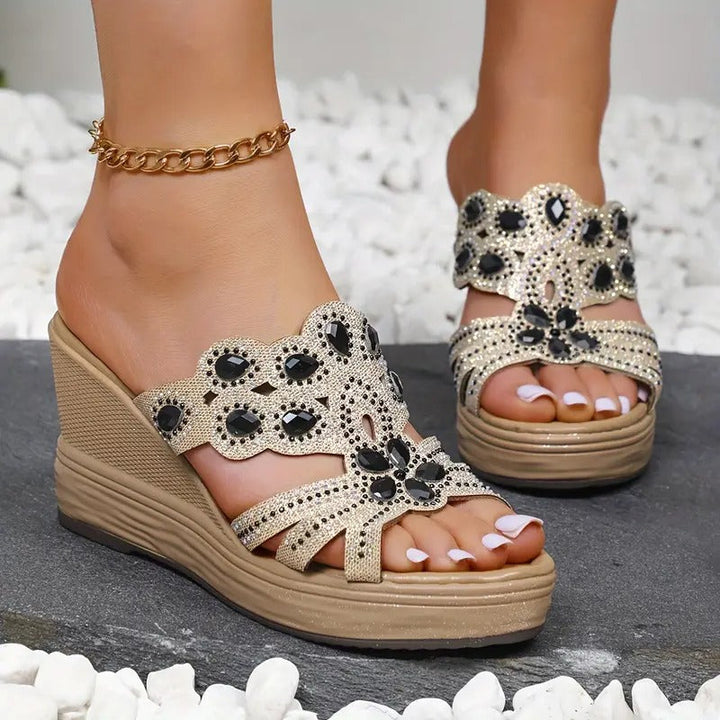 Lakeisha - Sandalias Con Tacón Y Pedrería