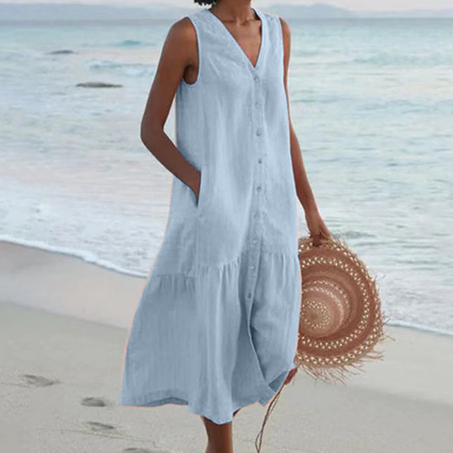 Maira - Vestido de Verano Con Cuello en V