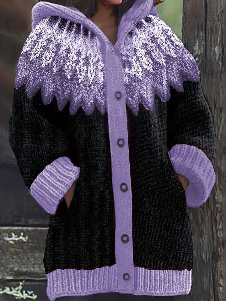 Gulnur - Elegante Jersey De Invierno De Manga Larga Con Capucha