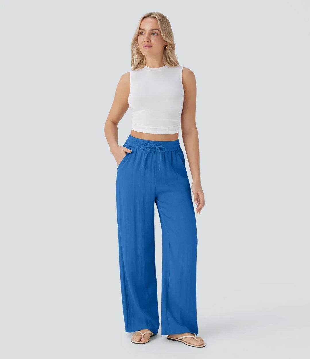 Zafeiria - Elegantes Pantalones De Lino