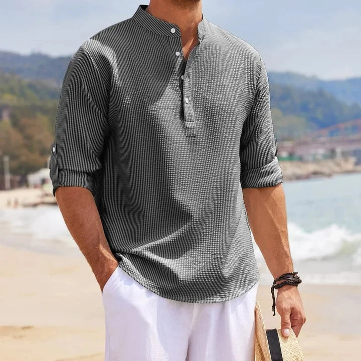 Tjeerd - Camisa Casual de Manga Larga