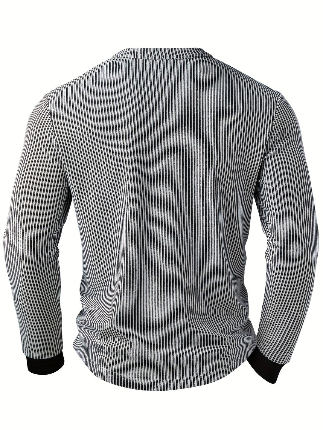 Deegan - Camisa Henley De Manga Larga Con Cuello a Rayas Y Textura
