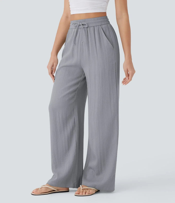 Zafeiria - Elegantes Pantalones De Lino