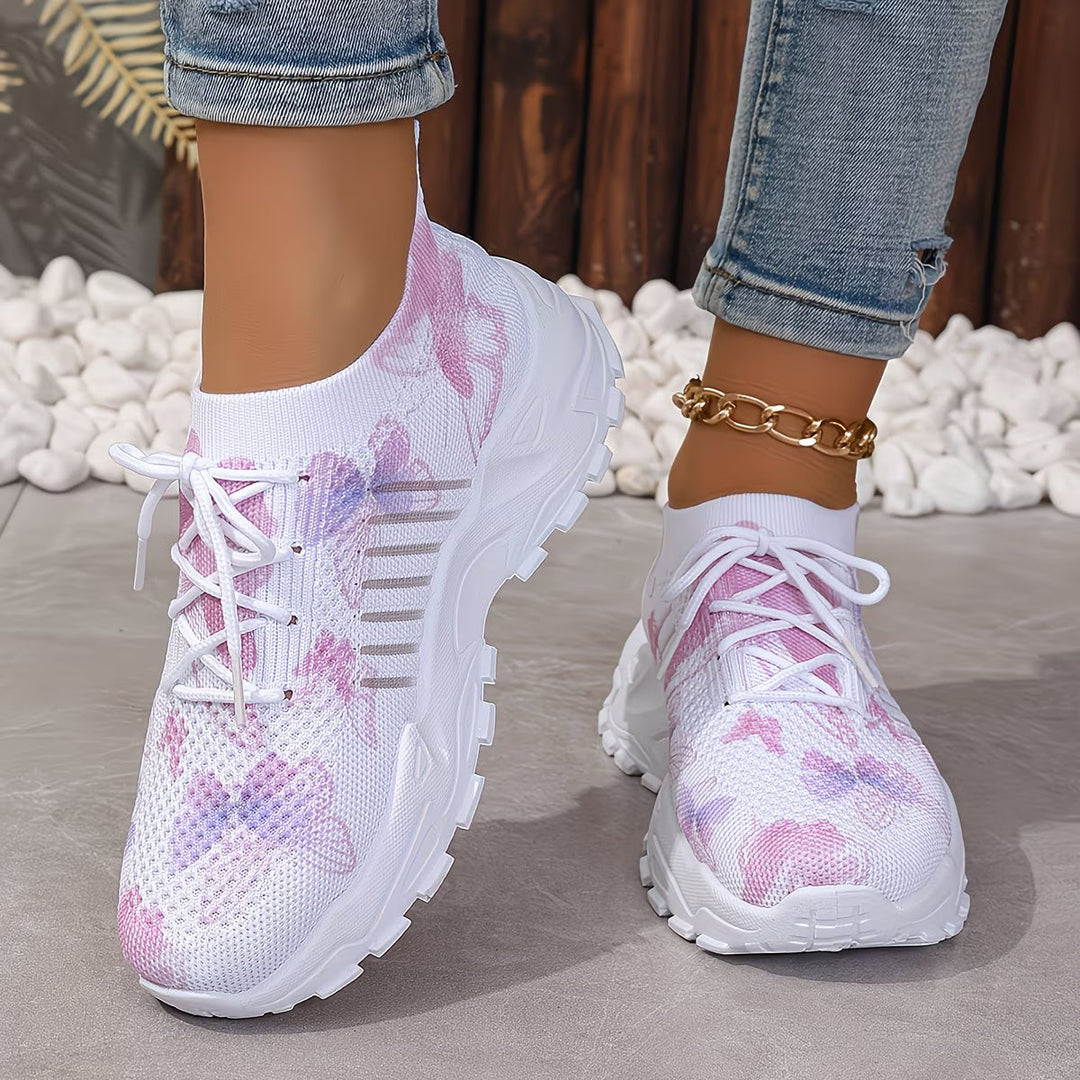 Destinee - Estampado De Mariposas Zapatillas Con Cordones