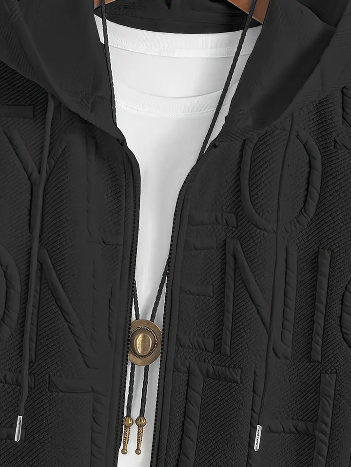 Henryk - Elegante Sudadera Con Capucha Manga Corta y Cremallera
