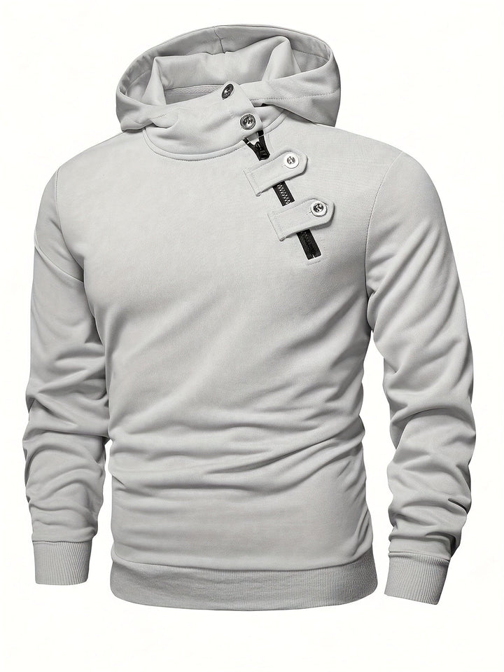 Klod - Sudadera Con Capucha y Botones De Manga Larga Informal