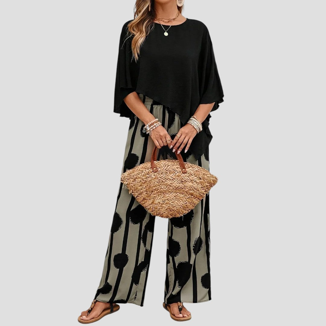 Paolina - Elegante Conjunto de Dos Piezas Estampado