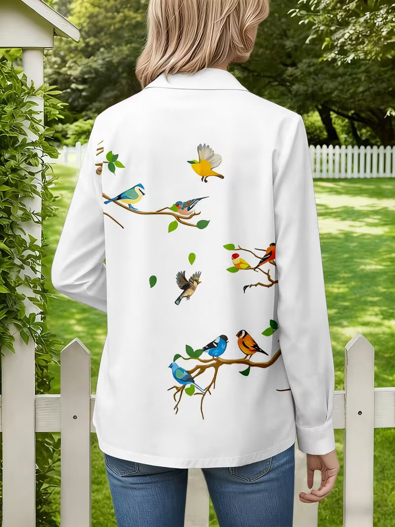 Joena - Camisa Estampada De Manga Larga