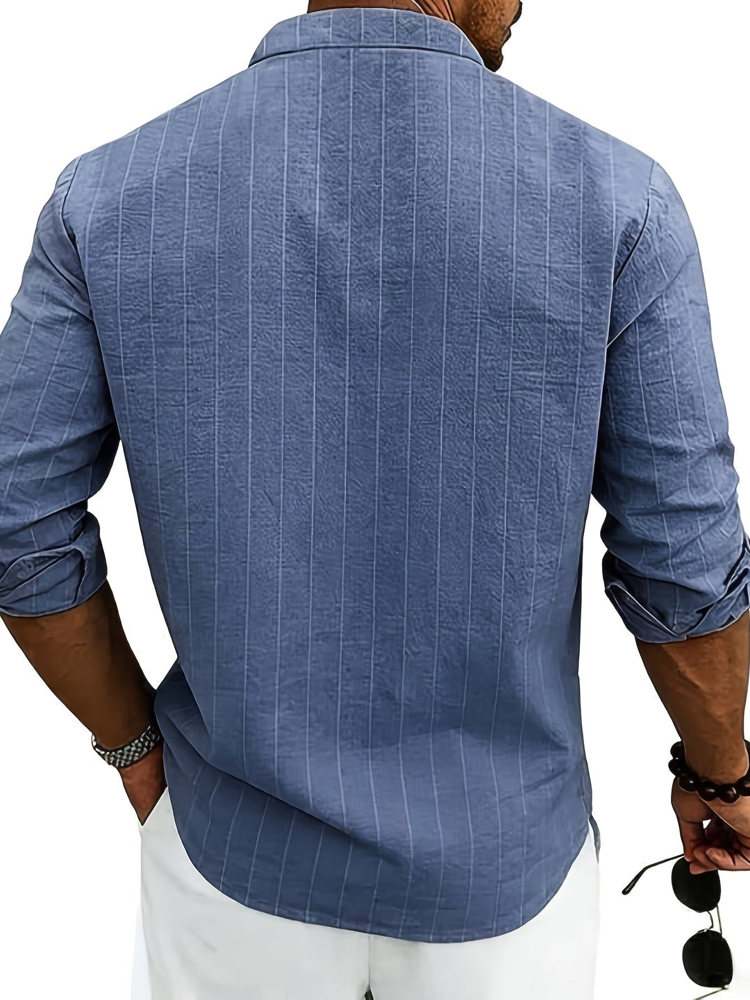 Leslie - Camisa Elegante De Lino a Rayas