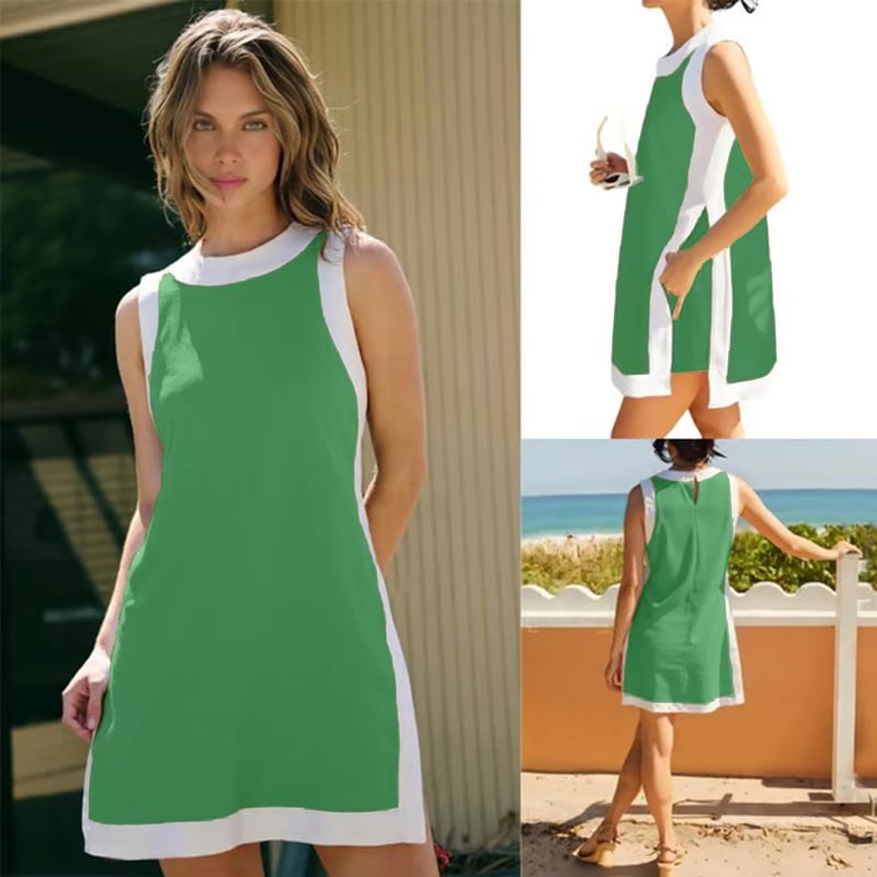 Swetlana - Camisetas Sin Mangas y Pantalones Cortos Con Bolsillos y Bloques De Color