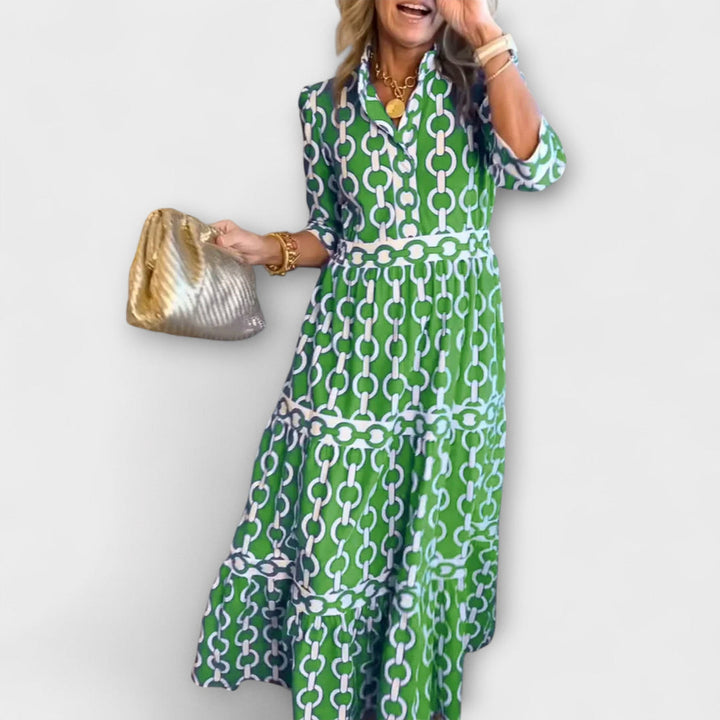 Stavroula - Vestido Midi Con Estampado De Cadenas