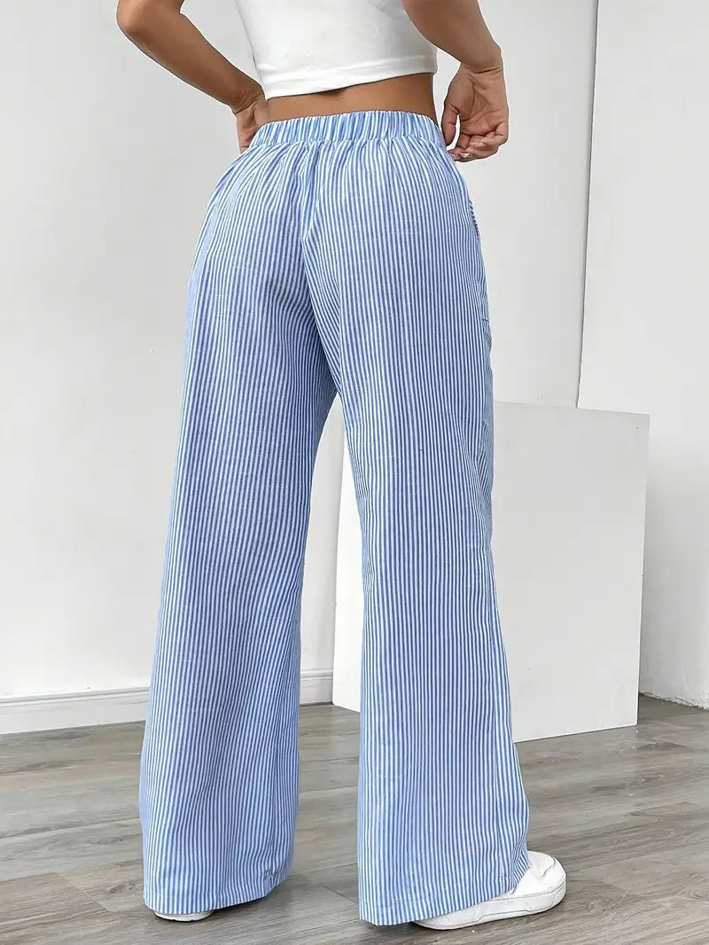 Alina - Pantalón Elegante A Rayas Con Bolsillos