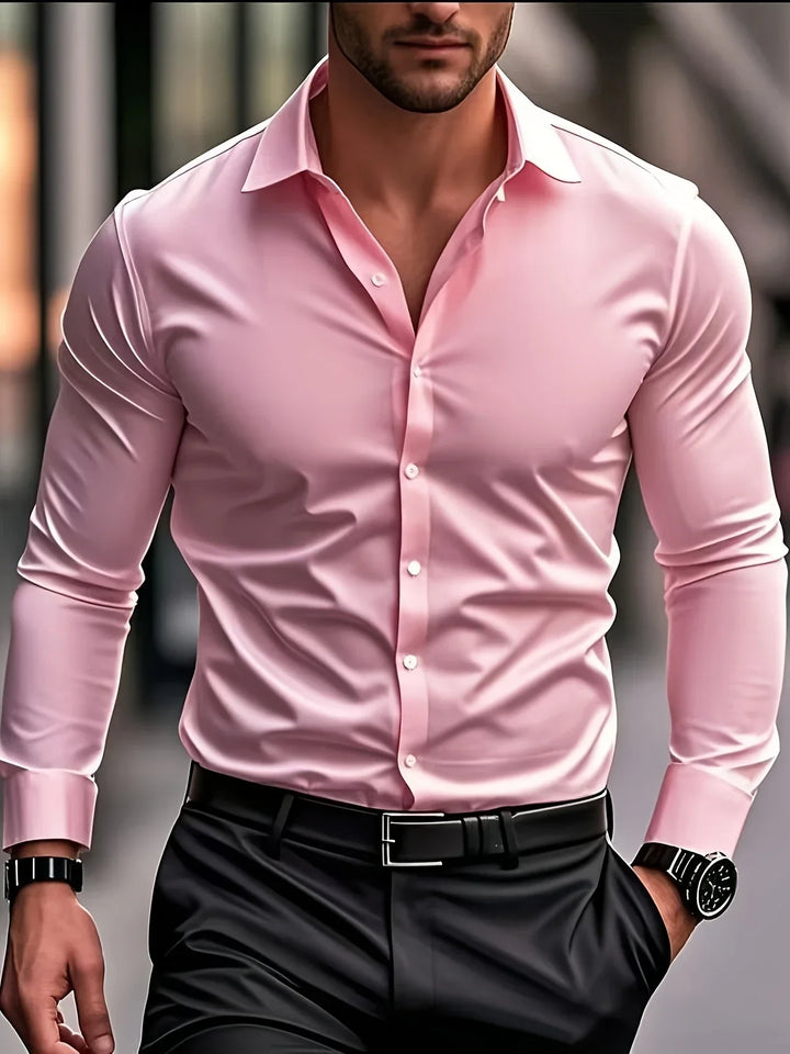 Byron - Elegante Camisa De Manga Larga Con Btones