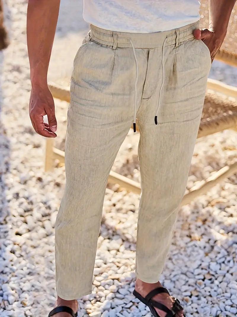 Nichols - Pantalón Holgado De Lino Con Cordón Ajustable