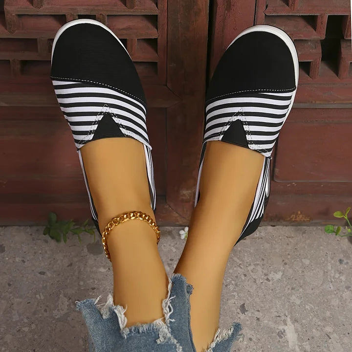 Tasha - Cómodas Zapatillas Ortopédicas Sin Cordones Rayas
