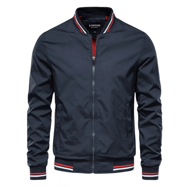 Noam - Chaqueta Bomber Clásica Con Ribetes a Rayas