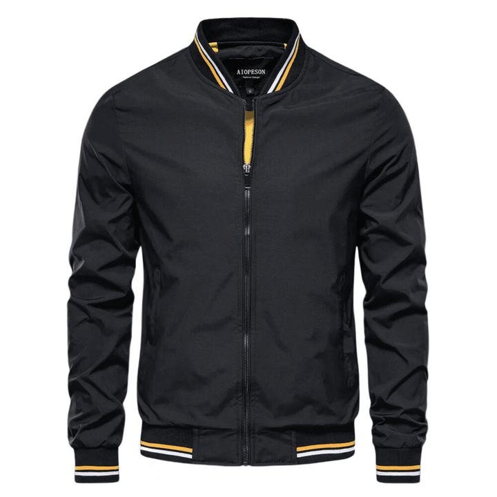 Noam - Chaqueta Bomber Clásica Con Ribetes a Rayas