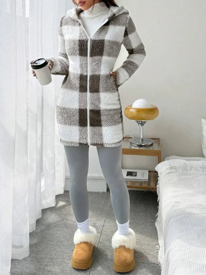 Tissaia - Chaqueta Con Capucha y Cremallera Elegante