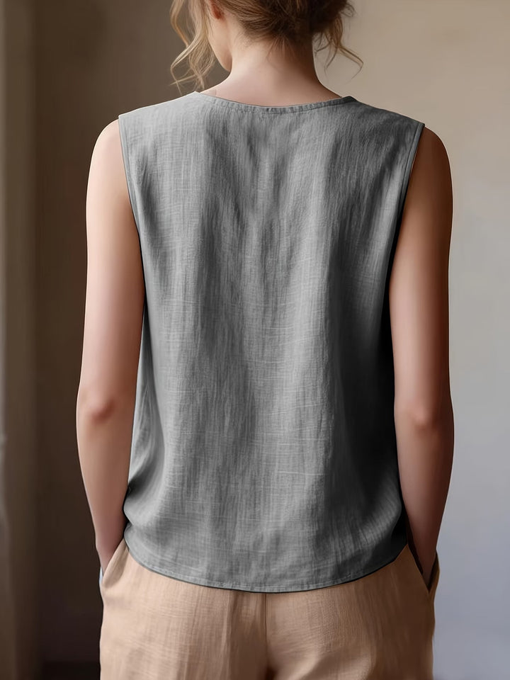 Safiya - Blusa Sin Mangas Con Cuello De Volantes