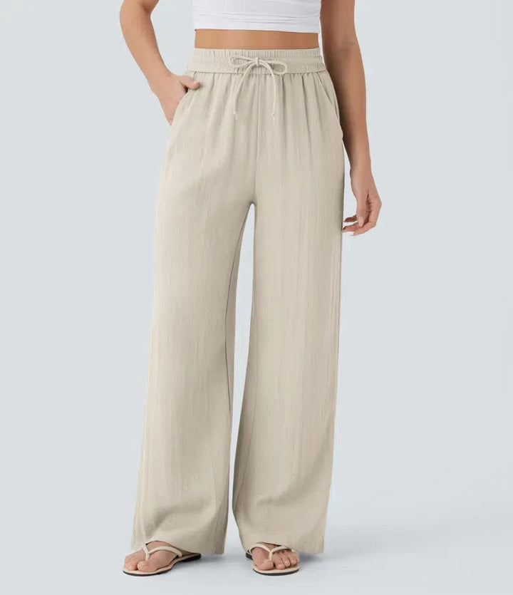 Zafeiria - Elegantes Pantalones De Lino