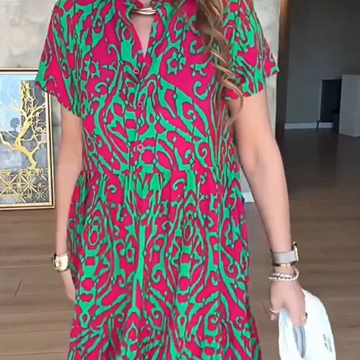 Jubilee - Vestido Estampado De Corte A y Corte Holgado
