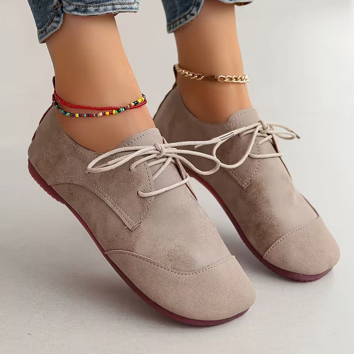 Zuniya - Zapatos Cómodos de Cuña Baja Con Cordones