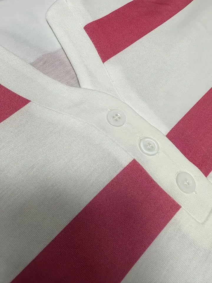 Dakota - Camiseta Informal Con Cuello En V Y Estampado A Rayas
